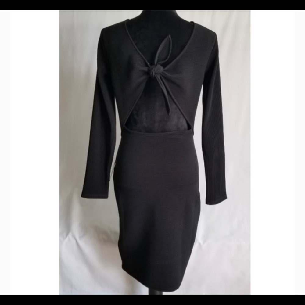 Express black ribbed dress